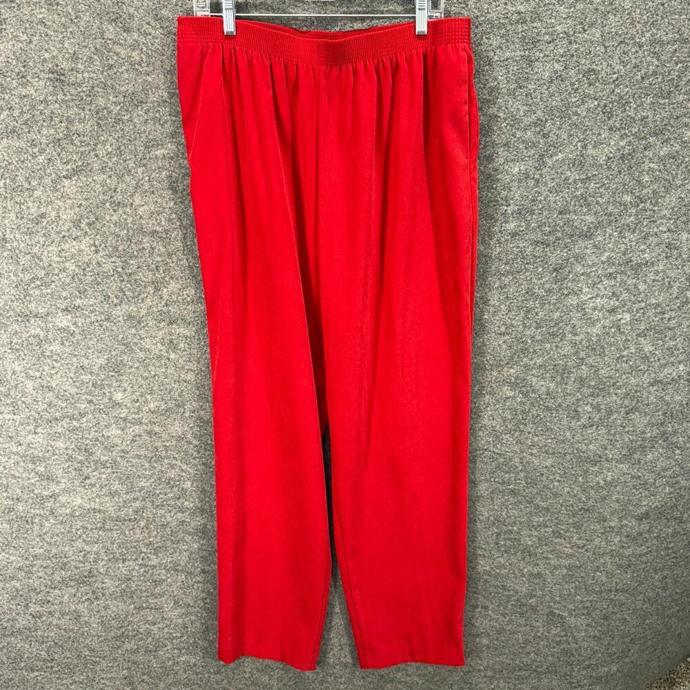 Allison Daley Pants Women 18 Plus Red High Rise Flat Front Chino Straight Casual